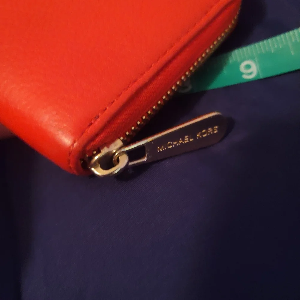 Michael kors continental zip around accordion wallet FULL SIZE CORAL Red Orange